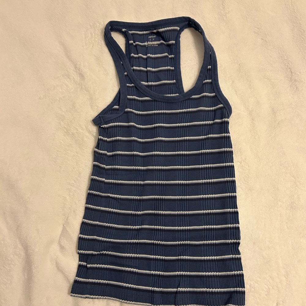 Aerie Blue Striped Tank